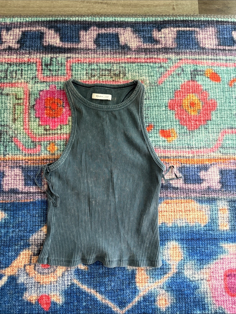 Mustard Seed Ribbed High Neck Tank Top RUNS SMALL